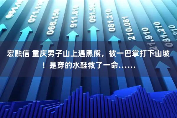 宏融信 重庆男子山上遇黑熊，被一巴掌打下山坡！是穿的水鞋救了一命……