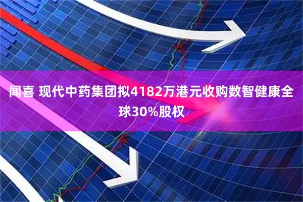 闻喜 现代中药集团拟4182万港元收购数智健康全球30%股权